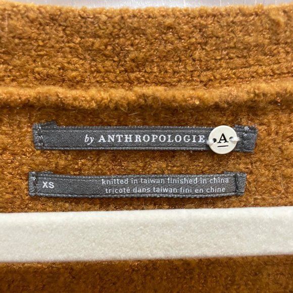 Anthropologie mustard fringe sweater extra small - Picture 2 of 6